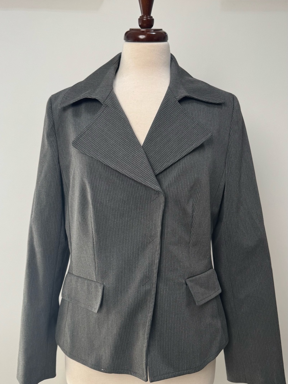 Josephine Chaus Slate Gray Pinstripe Blazer